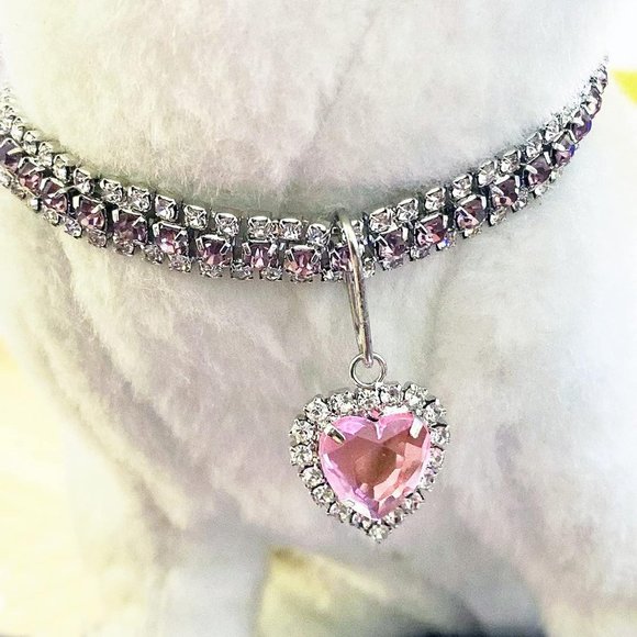 NEW Sparkling Bling Swarovski Crystal Rhinestone Heart Pet Collar: Cat O… - Picture 5 of 7